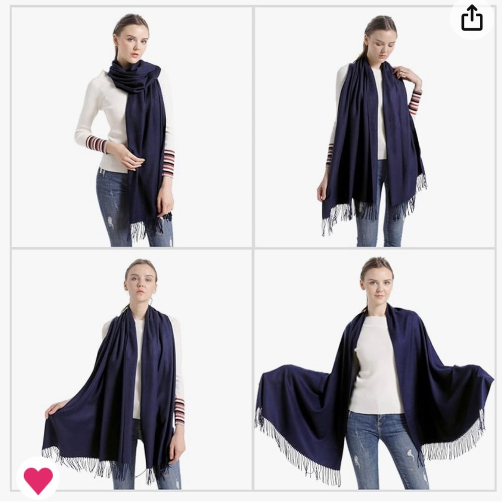 Navy Pashmina scarf/shawl